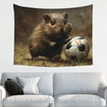thumbnail image 1 of Kdxio Football Loving Hamster Wall Hanging Tapestries Banner For Bedroom College Dorm Home Living Room Party Decor 29X37 In, 1 of 8