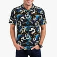 thumbnail image 1 of Kdxio Football Print Men's Short Sleeve Polo Shirt,Midweight Men's Shirt, 1 of 6
