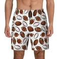 thumbnail image 1 of Kdxio Football Print Men's Swim Trunks with Compression Liner 7 Inch Inseam Quick Dry Swim Shorts, 1 of 7