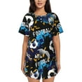 thumbnail image 1 of Kdxio Football Print Pajamas Sets for Women Short-Sleeved Pjs with Lounge Shorts Two Piece Sleepwear S-4XL, 1 of 8