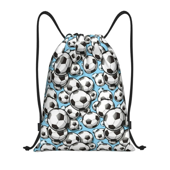 Kdxio Football Soccer Ball Print Drawstring Backpack Bag,Waterproof Draw String Back Sack, Gym Drawstring Bags Swim Bag For Unisex