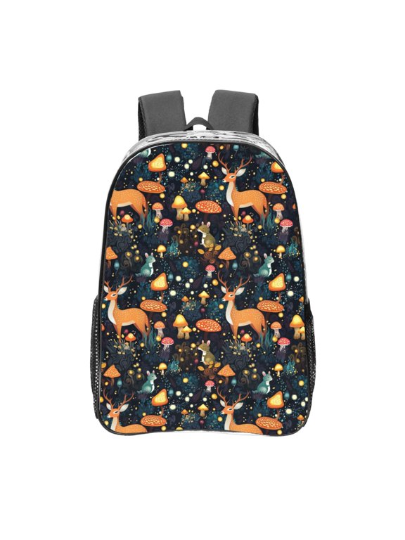 Forest Elf Clear Backpack, Transparent Bookbag for School for Women Men, Capacity Clear Bag for College, Travel