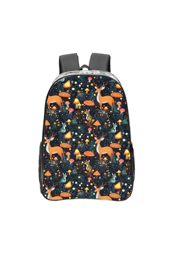 Forest Elf Clear Backpack, Transparent Bookbag for School for Women Men, Capacity Clear Bag for College, Travel