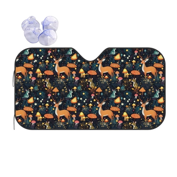Kdxio Forest Elf Print Front Windshield Sun Shade,Folding Auto Sunshade for Car Truck SUV-