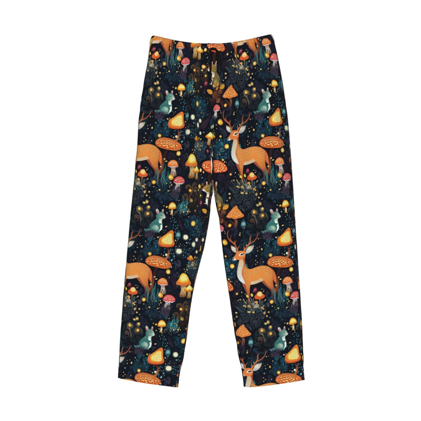 Kdxio Forest Elf Print Men's Sleep Pajama Pant Lounge Pants with Pockets
