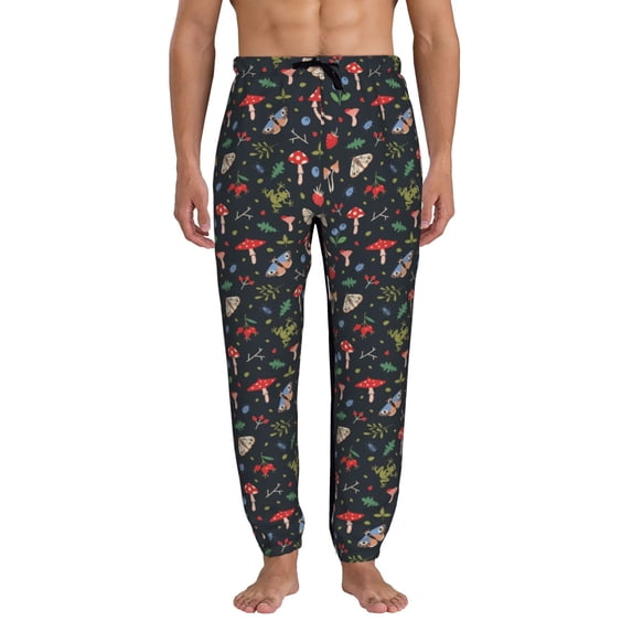 Kdxio Forest Flora and Insects Pattern Joggers,Sweatpants for Men with Pockets-XX-Large