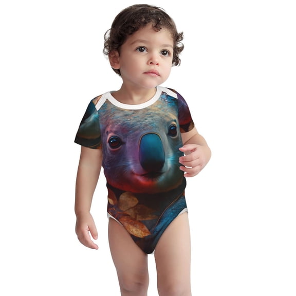 Kdxio Forest Koala Pattern Unisex Baby Cotton Short Sleeve Bodysuits-18 Months