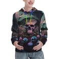 thumbnail image 1 of Kdxio Forest Mushroom Skull Print Womens Oversized Hoodies Sweatshirts Hooded Pullover Tops Sweaters Casual-Large, 1 of 7