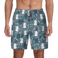 thumbnail image 1 of Kdxio Forest Rabbit Print Men's Swim Trunks with Compression Liner 7 Inch Inseam Quick Dry Swim Shorts, 1 of 7