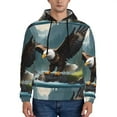 thumbnail image 1 of Kdxio Forest River Bald Eagle Print Mens Casual Hooded Collar Drawstring Hoodies Pullover Sweatshirts Casual Long Sleeve Shirts-Large, 1 of 7