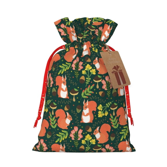 Kdxio Forest Squirrel Christmas Gift Bags, Birthday gift bags Xmas Presents Bags Holiday Gift Bags for Christmas Gifts, Weddings and Birthday-Small