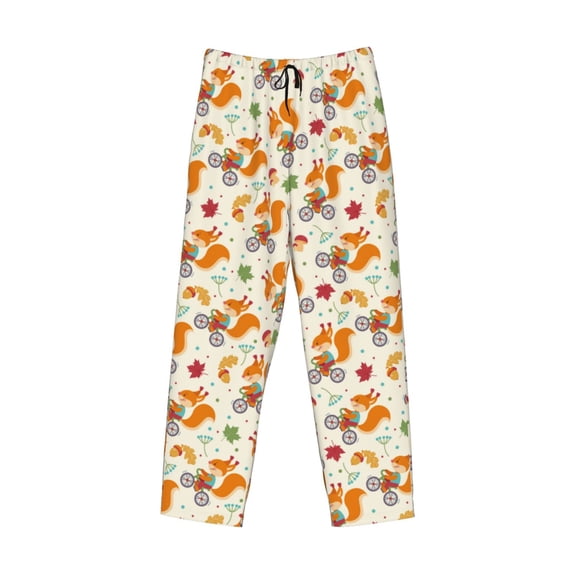 Kdxio Forest Squirrel Print Men's Sleep Pajama Pant Lounge Pants with Pockets