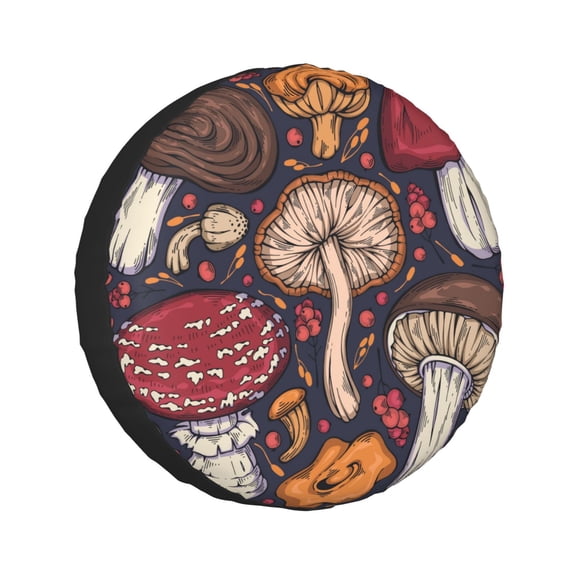 Kdxio Forest Wild Mushroom for Tire Cover Wheel Protectors Tyre Covers Weatherproof Wheel Covers Universal Fit for Trailer Rv SUV Truck Camper Travel Trailers 17 inch