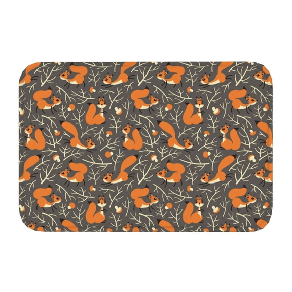 Kdxio Fox And Mushroom,16" x 24", Non-Slip Front Door Mats,Outdoor Welcome Mat Washable