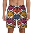 thumbnail image 1 of Kdxio Fox Face Print Men'S Swim Trunks With Compression Liner 7 Inch Inseam Quick Dry Swim Shorts, 1 of 7
