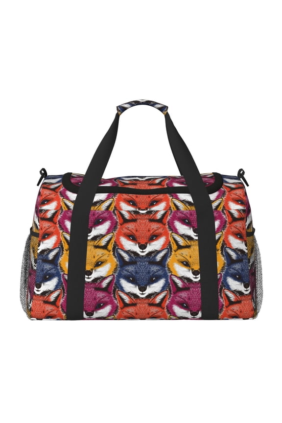 Fox Face Travel Duffel Bag Gym Bag Weekender Travel Bag Gym Bag for Women &Men Airplane Travel Essentials for Flying