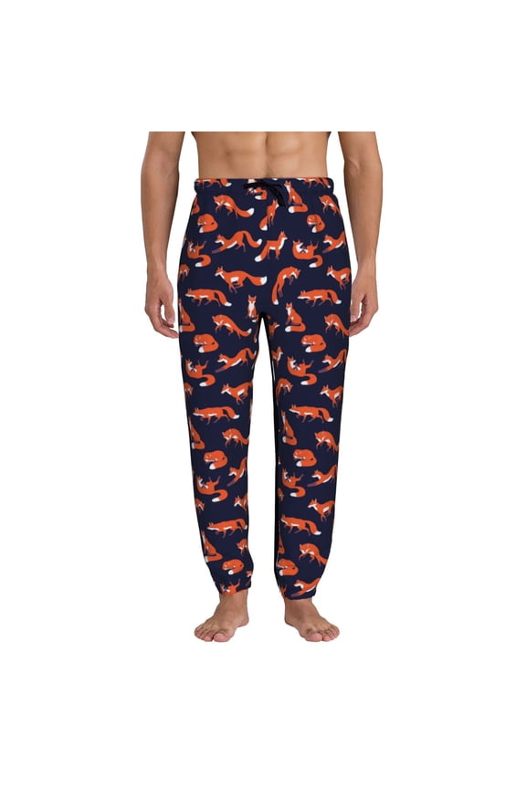 Foxes In Different Poses Pattern Joggers,Sweatpants for Men with Pockets-Large