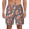 thumbnail image 1 of Kdxio Foxes Print Men'S Swim Trunks With Compression Liner 7 Inch Inseam Quick Dry Swim Shorts, 1 of 7