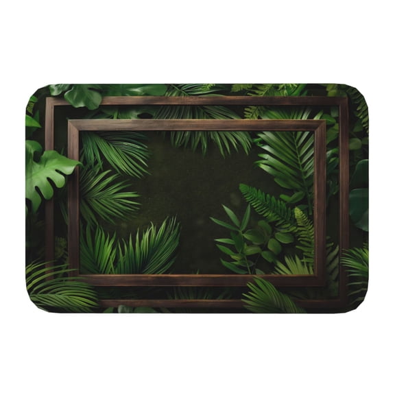 Kdxio Framed Greenery Wall Art,16" x 24", Non-Slip Front Door Mats,Outdoor Welcome Mat Washable