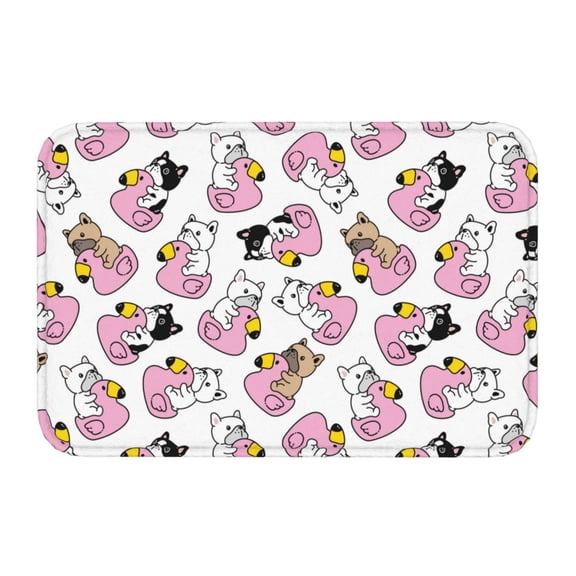 Kdxio French Bulldog Duck,16" x 24", Non-Slip Front Door Mats,Outdoor Welcome Mat Washable