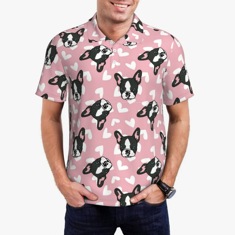 Kdxio French Bulldog Print Men s Short Sleeve Polo Shirt Midweight Men s Shirt Walmart