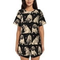 thumbnail image 1 of Kdxio French Bulldog Print Pajamas Sets for Women Short-Sleeved Pjs with Lounge Shorts Two Piece Sleepwear S-4XL, 1 of 9