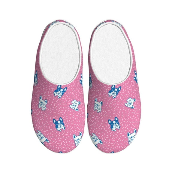 Kdxio French Bulldog Women's Men's Slippers Plush Slip-On House Slipper for Winter Indoor Soft Cushion Non-slip Fluffy Slides Slippers-37/38