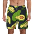 thumbnail image 1 of Kdxio Fresh Avocado Print Men'S Swim Trunks With Compression Liner 7 Inch Inseam Quick Dry Swim Shorts, 1 of 7
