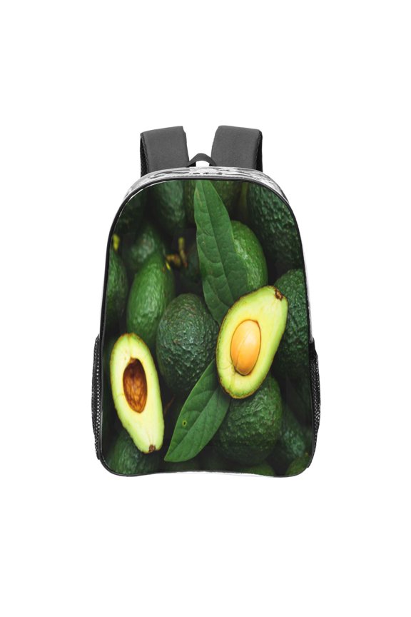 Fresh Avocados Clear Backpack, Transparent Bookbag for School for Women Men, Capacity Clear Bag for College, Travel