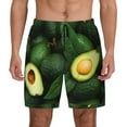 thumbnail image 1 of Kdxio Fresh Avocados Print Men'S Swim Trunks With Compression Liner 7 Inch Inseam Quick Dry Swim Shorts, 1 of 7