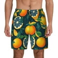thumbnail image 1 of Kdxio Fresh Orange Print Men'S Swim Trunks With Compression Liner 7 Inch Inseam Quick Dry Swim Shorts, 1 of 7