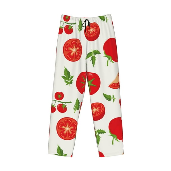 Kdxio Fresh Red Tomato Print Men's Sleep Pajama Pant Lounge Pants with Pockets