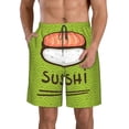 thumbnail image 1 of Kdxio Fresh Sushi Pattern Mens Casual Shorts - Drawstring Summer Beach Sports Shorts for Men, 1 of 9