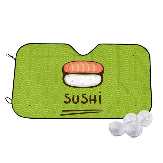 Kdxio Fresh Sushi Print Windshield Sun Shade,UV Rays and Sun Heat Protection,Sunshade for Car Windshield,Car Shade Front Windshield - Small