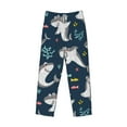 thumbnail image 1 of Kdxio Friendly Smiling Sharks Print Men's Sleep Pajama Pant Lounge Pants with Pockets, 1 of 8