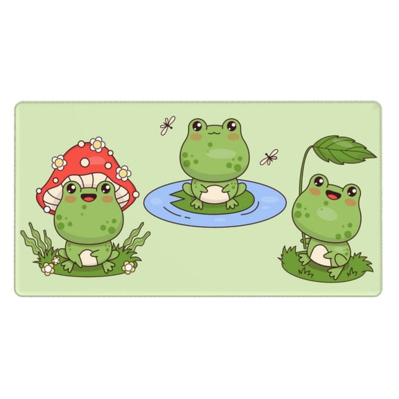 Kdxio Frog Amanita Mushroom Print Large Gaming Mouse Pad,Non-Slip Base,Water Resist Keyboard Pad for Gamer,Office & Home,29.5 x 15.8 in