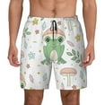 thumbnail image 1 of Kdxio Frog And Mushrooms Print Men'S Swim Trunks With Compression Liner 7 Inch Inseam Quick Dry Swim Shorts, 1 of 7