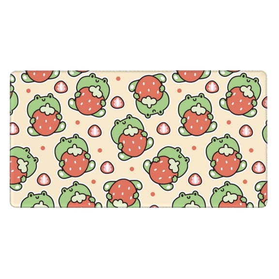 Kdxio Frog Hold Strawberry Print Large Gaming Mouse Pad,Non-Slip Base,Water Resist Keyboard Pad for Gamer,Office & Home,29.5 x 15.8 in