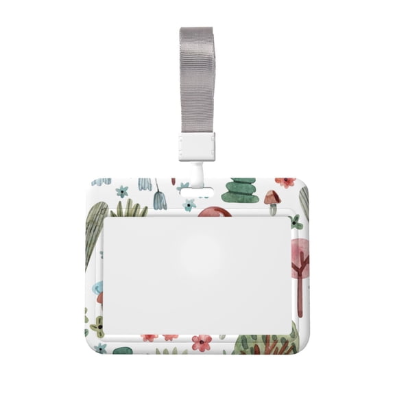 Kdxio Frog and Forest Plants Card Badge Holder Work Badge Sleeve for Office, School, Factory, ID Credit Cards, Driver Licenses and Passes