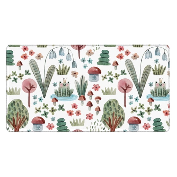 Kdxio Frog and Forest Plants Print Large Gaming Mouse Pad,Non-Slip Base,Water Resist Keyboard Pad for Gamer,Office & Home,29.5 x 15.8 in