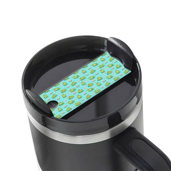 Kdxio Frogs And Aquatic Plants Name Plate Compatible Stanley Cups Name Tag Acrylic Nameplate Tumbler Lid Topper for Cup Accessories