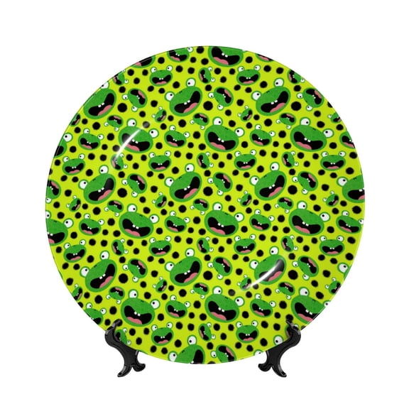 Kdxio Frogs Bone China Decorative Plate Ceramic Decorative Plate for Home Office Wall Stand Decorative Plates for Home Bedroom-10in
