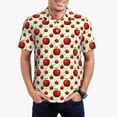 thumbnail image 1 of Kdxio Fruit Apples Print Men's Short Sleeve Polo Shirt,Midweight Men's Shirt, 1 of 6
