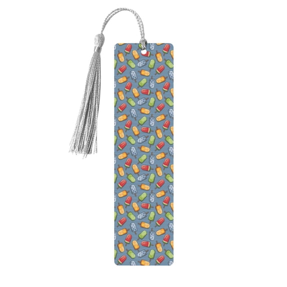 Kdxio Fruit Ice Cream Print Metal Tassel Bookmarks,Perfect Gift for Art Lovers and Bookworms Metal Bookmarks for Women