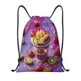 thumbnail image 1 of Kdxio Fruit Parfait Colorful Print Drawstring Backpack Bag,Waterproof Draw String Back Sack, Gym Drawstring Bags Swim Bag For Unisex, 1 of 5