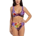 thumbnail image 1 of Kdxio Fruit Parfait Colorful Print Women's 2 Piece High Waisted Wrap Spaghetti Strap Summer Swimsuit Bikini Set-XX-Large, 1 of 1