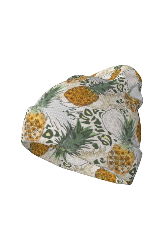 Fruit Pineapples Winter Beanie for Men Women Beanie Knit Hat Cuffed Cap Beanie Knit Chunky Snow Cap