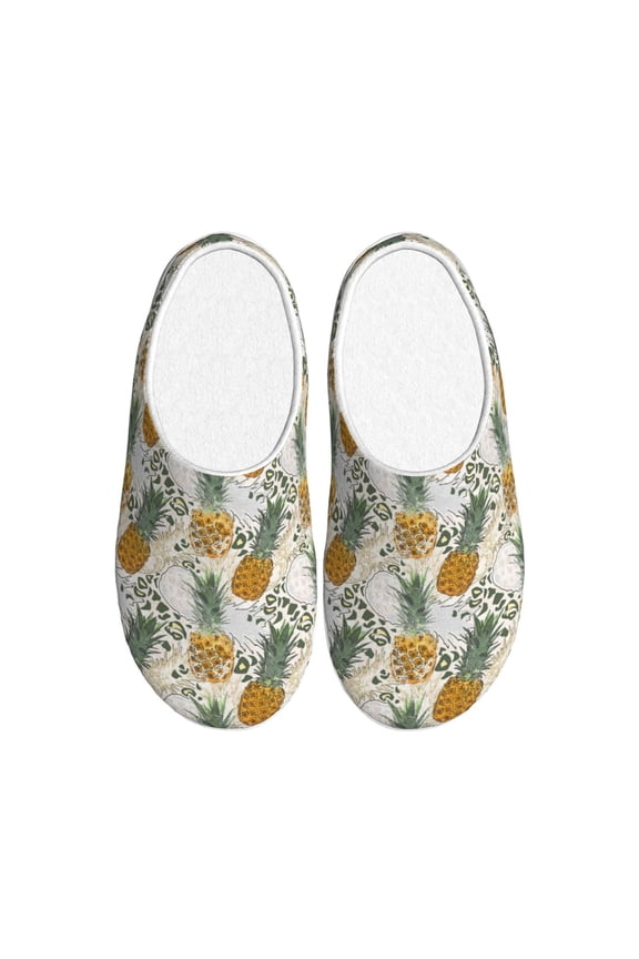 Fruit Pineapples Women's Men's Slippers Plush Slip-On House Slipper for Winter Indoor Soft Cushion Non-slip Fluffy Slides Slippers-11