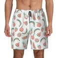 thumbnail image 1 of Kdxio Fruit Print Men's Swim Trunks with Compression Liner 7 Inch Inseam Quick Dry Swim Shorts, 1 of 7
