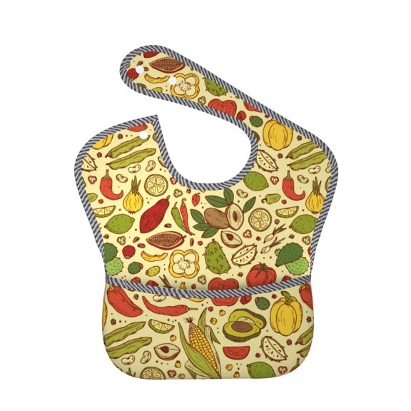 Kdxio Fruits And Vegetables Bibs For Babies, Baby Bibs for Eating, Toddler Bibs, Waterproof Bibs, Feeding Bibs, for Toddlers, Boys, Girls